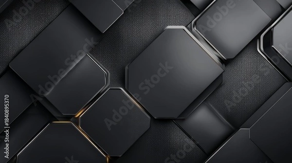 Obraz Modern black hexagonal geometric pattern background design