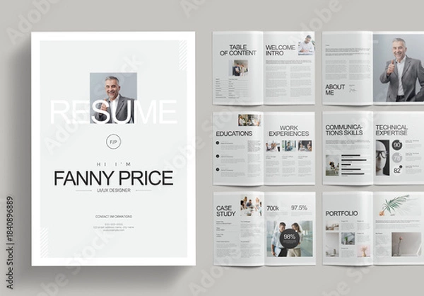 Obraz Resume Booklet Portfolio Template