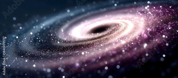 Fototapeta A mesmerizing view of a swirling galaxy, showcasing vibrant colors and sparkling stars in deep space.