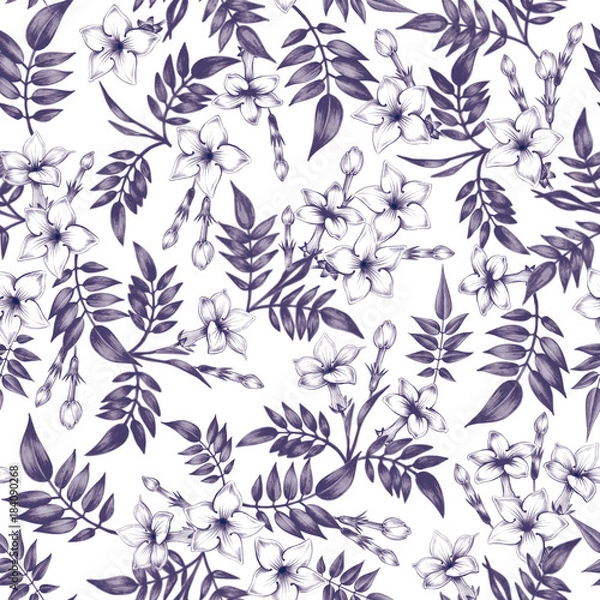 Obraz Vector seamless floral patternwith jasmine flowers.