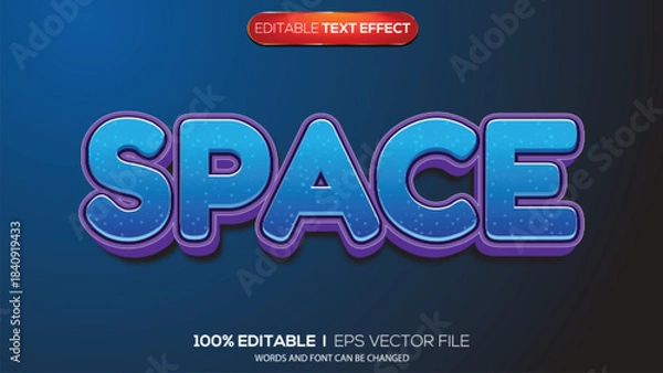 Obraz 3D text effect space theme