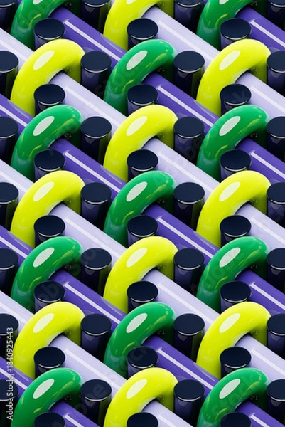 Obraz 3d illustration of geometric   colorful   pattern of simple geometric  shapes