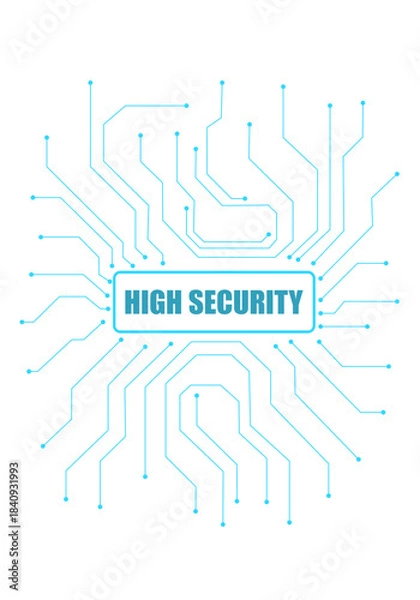 Obraz digital circuit lines on binary code abstract background.