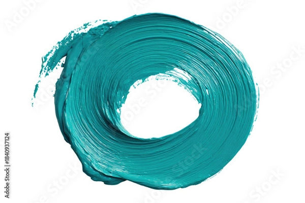 Obraz Swirled turquoise paint stroke, circle with central void