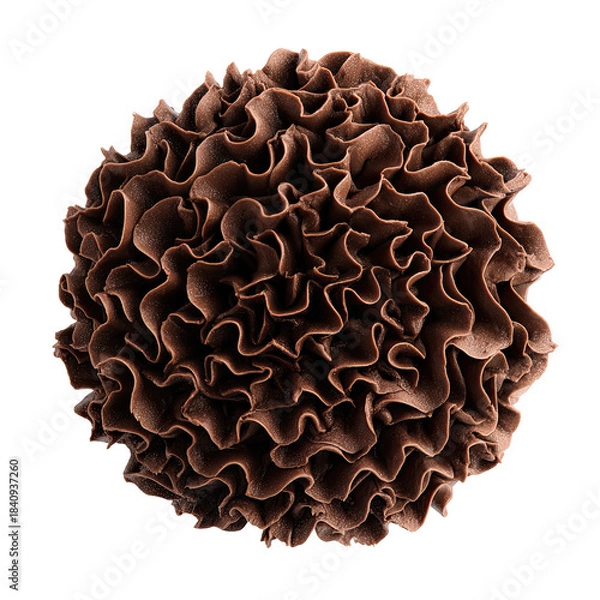 Obraz Brown ruffled sphere object isolated on a dark background