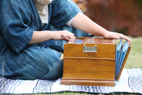 Obraz ハルモニウムの演奏をする女性