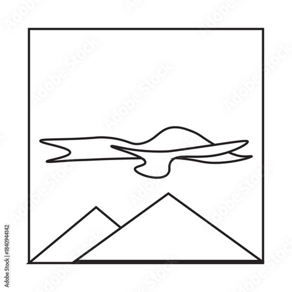 Obraz Stratus Clouds on frame line icon 