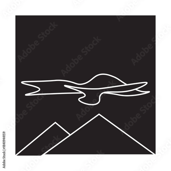 Obraz Stratus Clouds on frame glyph icon 