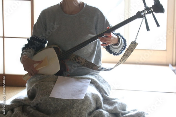 Obraz 	三味線を弾く女性