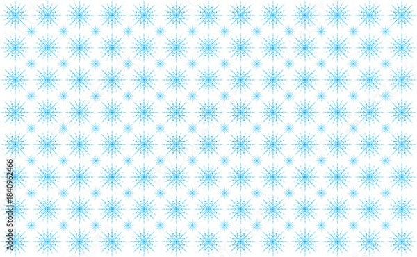 Fototapeta Minimal Blue Snowflake Seamless Pattern Background