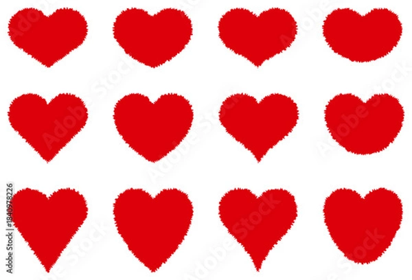 Obraz 様々な形のハートマークアイコンのベクターイラストセット