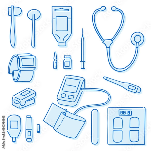 Obraz シンプルな医療用具 　版ズレセット