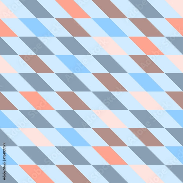 Fototapeta Seamless pattern of distorted diagonal diamonds