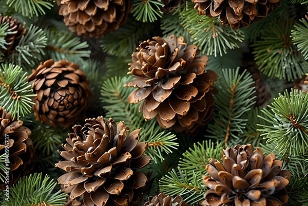 Obraz pine cones on a tree