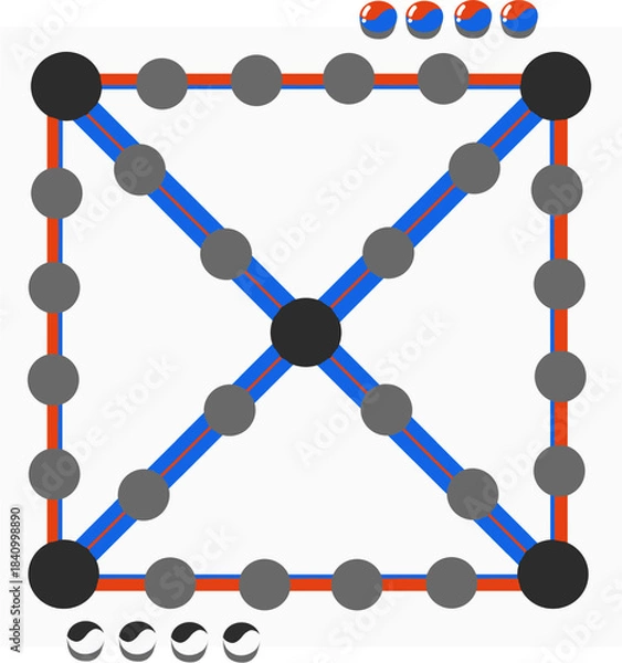 Fototapeta 윷놀이_윷판
