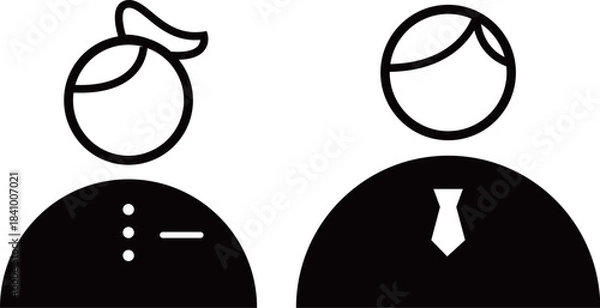 Obraz 人のアイコン / Human Icon – シンプル・フラット・ユーザーシンボル