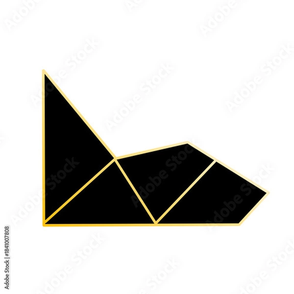 Obraz gold and black corners of the polygon