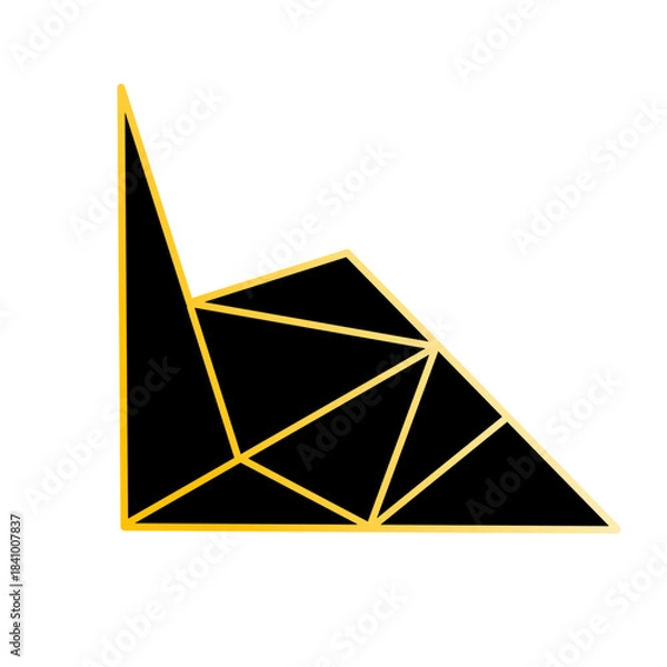 Obraz gold and black corners of the polygon