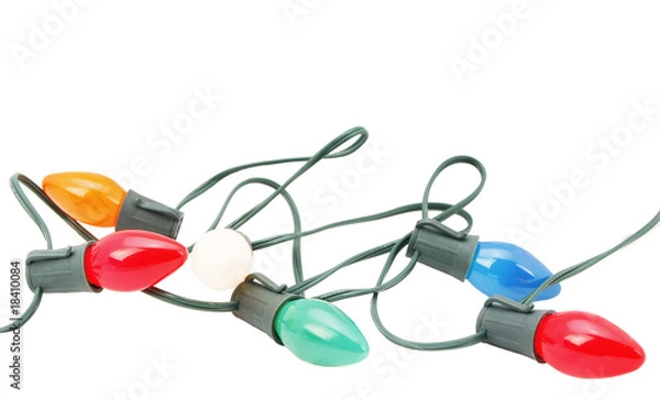 Obraz christmas lights isolated on white