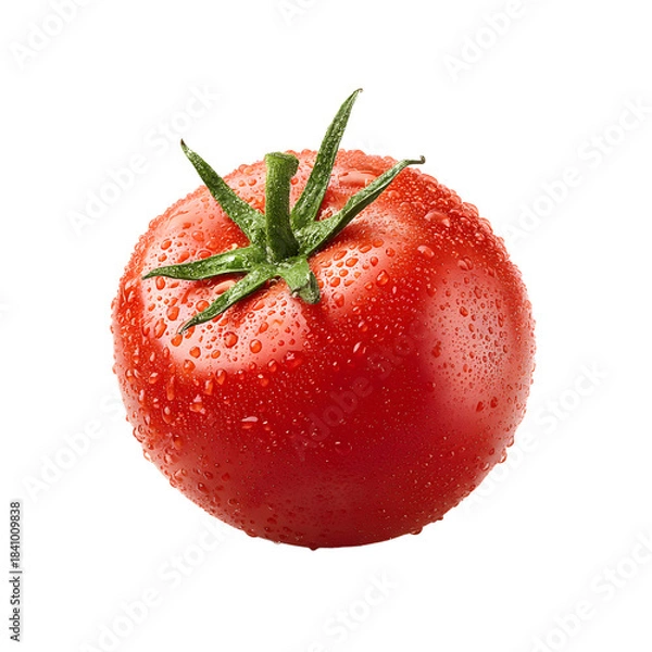 Obraz Vibrant Single Red Tomato Isolated on White Background for Professional Use