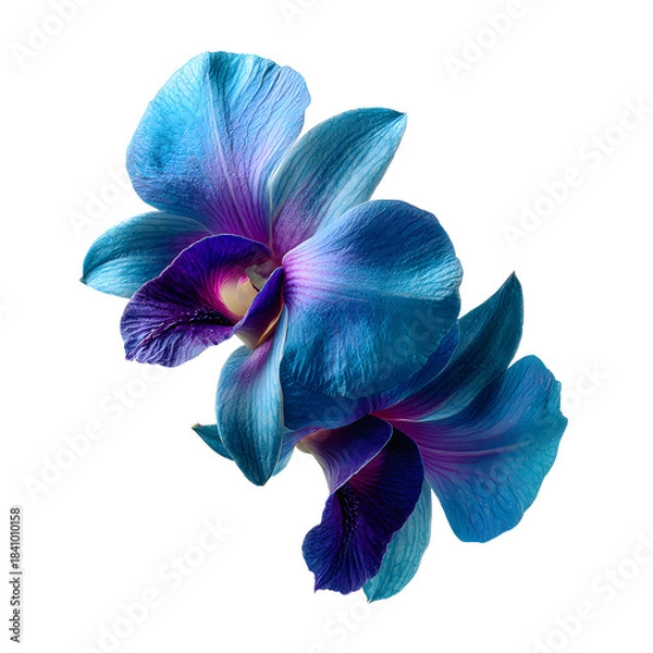 Obraz Vibrant Blue Orchid Bloom with Deep Purple Center