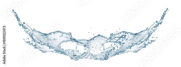 Fototapeta カーブした抽象的な青い水しぶき