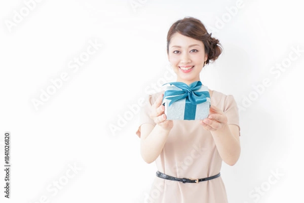 Obraz プレゼントと女性