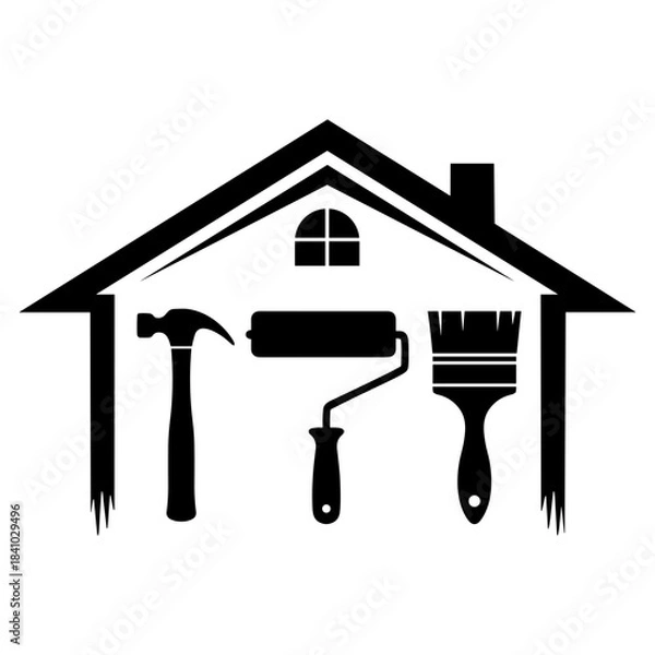 Fototapeta Logotipo de Casa e Ferramentas
