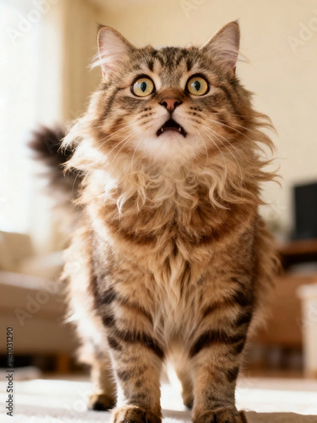 Obraz Realistic Cat in Surprised Expression