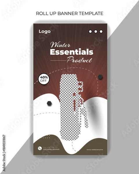 Obraz Winter Essentials Product Roll-Up Banner Design Template