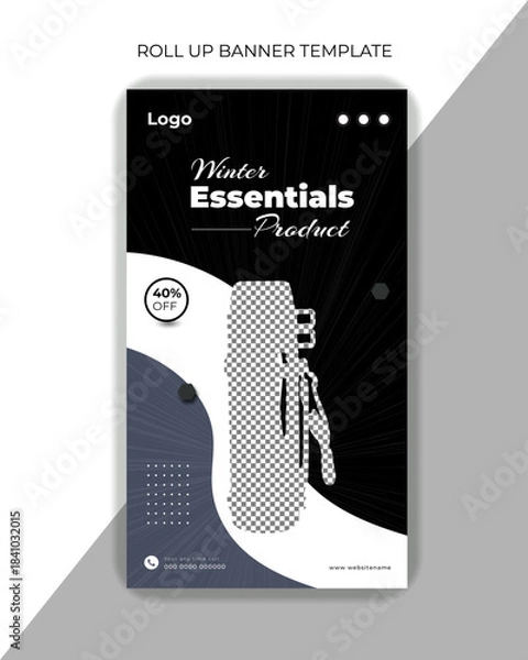 Obraz Winter Essentials Product Roll-Up Banner Design Template