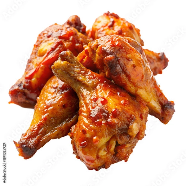 Obraz Fried Chicken Isolated on Transparent Background