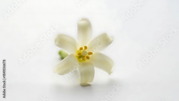 Obraz Exquisite white flower with yellow center, a symbol of delicate beauty and fresh bloom