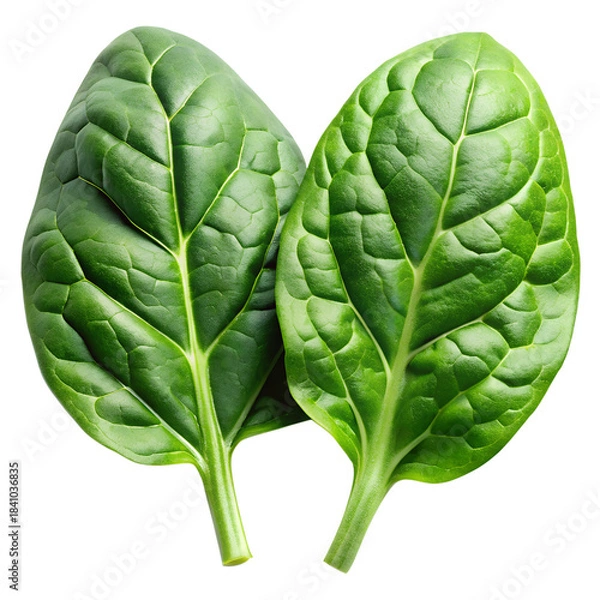 Obraz Fresh Spinach Leaves Isolated on Transparent Background