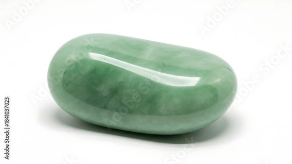 Obraz Naturally tumbled and polished vibrant green gemstone, showcasing its smooth texture and color