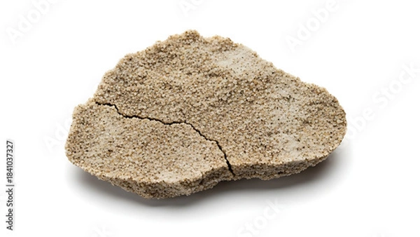 Obraz Cracked fragment of dried earth or sand with visible texture and a single crack across the surface