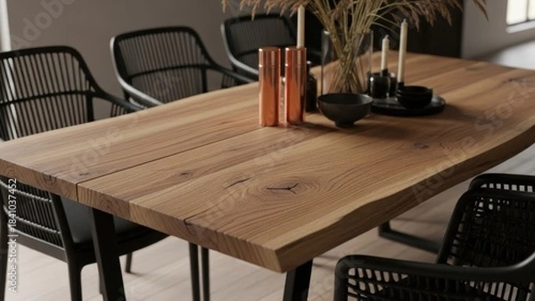 Obraz Rustic Live Edge Dining Table