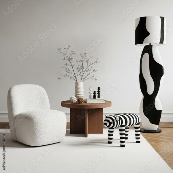 Obraz Minimalist Living Room with Abstract Decor