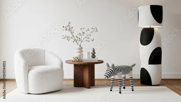 Obraz Minimalist Living Room with Abstract Decor