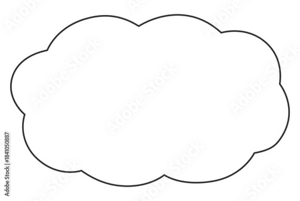 Fototapeta シンプルな雲型フレーム素材（横長）