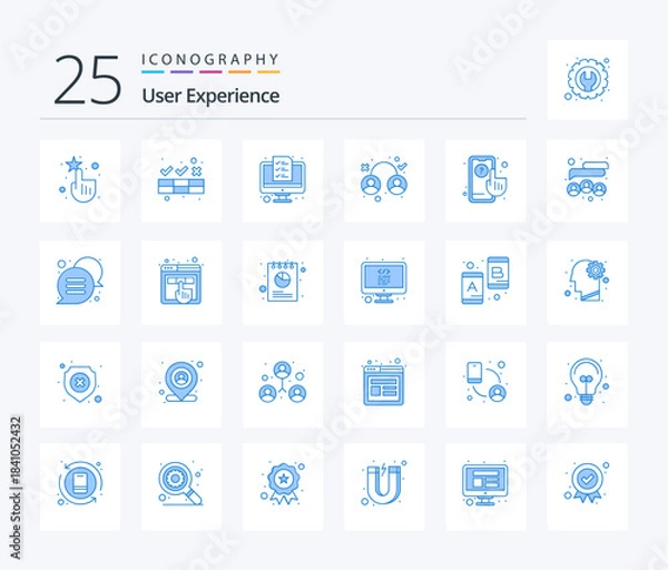 Obraz User Experience 25 Blue Color icon pack including analyze. user. computer. testing. design