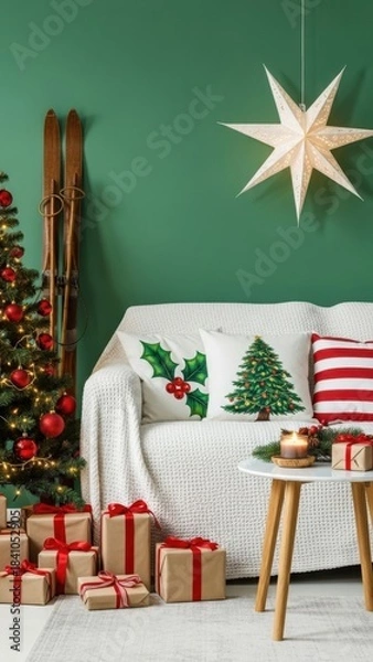 Obraz Cozy Christmas Living Room Decor