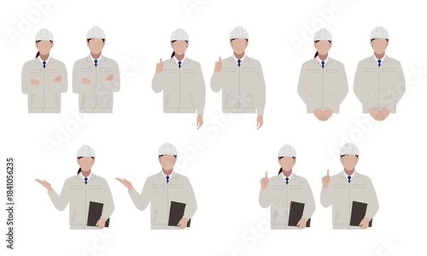 Obraz 建築作業員　ポーズ　セット2
