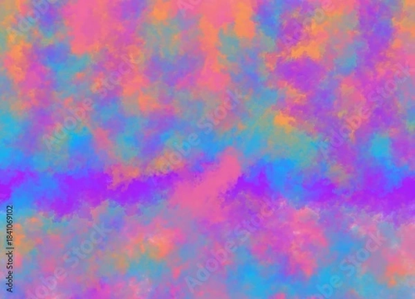 Obraz An abstract watercolor painting with a palette of vibrant colors, evoke feelings of creativity and joy. The dreamy composition would be ideal for use as background textures.