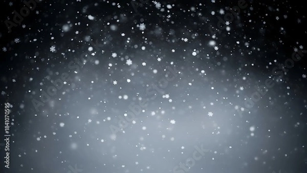 Fototapeta Gentle snowfall on soft gradient background creating subtle winter atmosphere