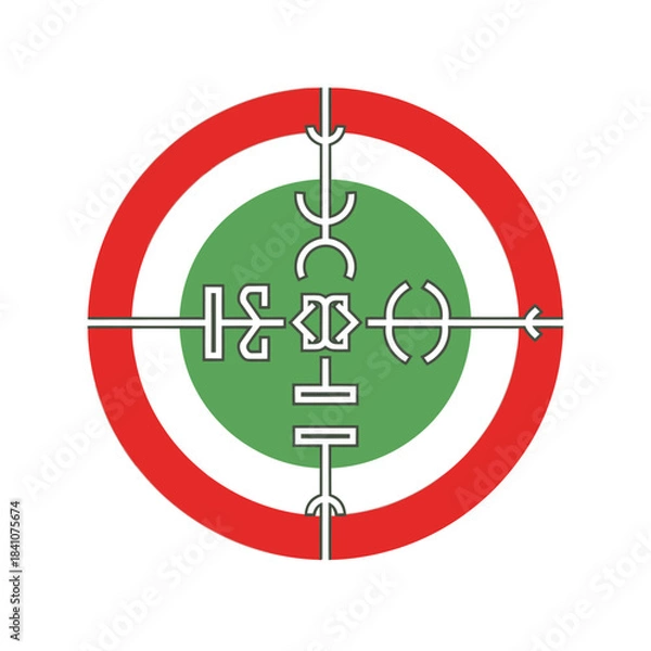 Obraz Aegishjalmur helm of awe symbol, a magical icelandic stave to induce fear in enemies.