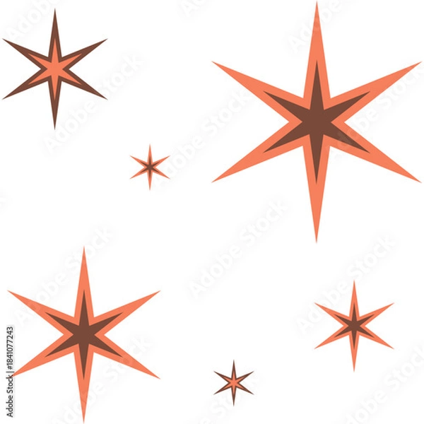 Obraz Retro Star Doodle Illustration