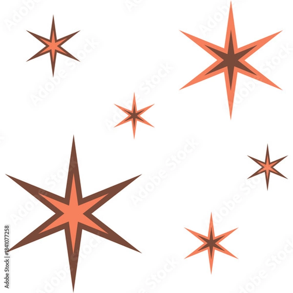 Obraz Retro Star Doodle Illustration