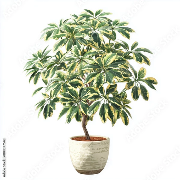 Obraz dwarf umbrella tree bonsai on pot