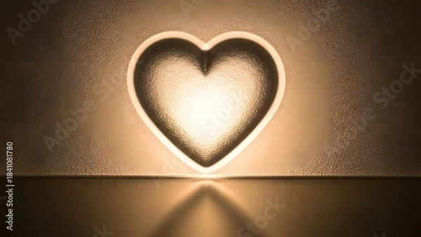 Fototapeta Abstract heart shape with glowing light effect and warm brown reflections
